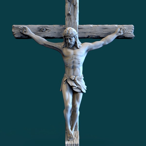 Kreuzigung von Jesus Christus. Vorgefertigtes Modell. 3D STL Modell zum fräsen und drucken