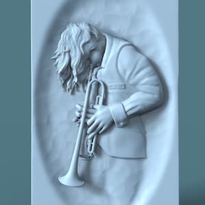 Jazz Musicians Trumpeter 3D-Model for CNC