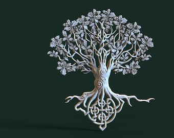 Celtic oak. 3D model stl for CNC machines and 3D printers.