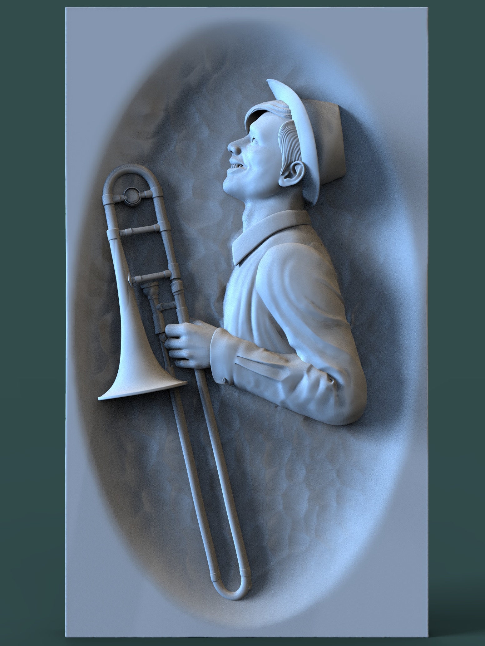 ジャズ。ミュージシャン。トロンボーン奏者。CNC および 3D プリンター