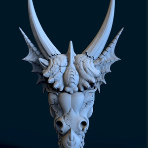 dragon skul. 3D model stl for CNC machines and 3D printers.