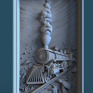 Submarine cruiser. 3D model stl for CNC machines and 3D printers.