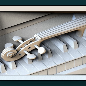 Jazz. Musiс. Duet. 3D-Model for CNC