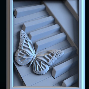 Jazz. Musical butterfly. 3D-Model for CNC