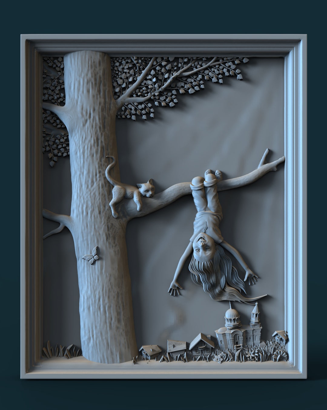 Upside Down World. 3D STL Model for CNC and 3D Printer - Etsy