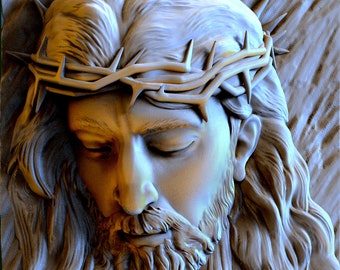 Jesus with a crown of thorns. 3D model stl for CNC machines and 3D printers. Jesus Christ