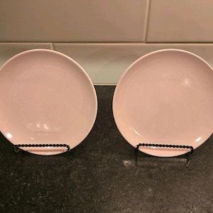 Vintage taylor smith taylor pebbleford pink  bread and butter plates set of 2