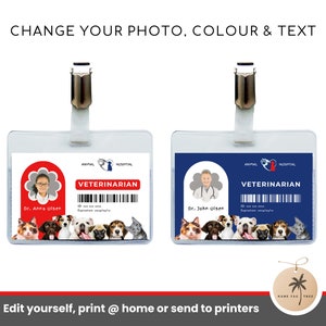 Veterinarian ID Badge Template | Pretend Play Printable | Doctors ...