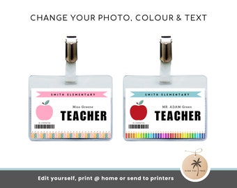 Printable Teacher Name Badge Template | Customizable School Badge