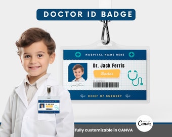Badge per nome identificativo per bambini Dottore Fai finta di giocare Badge per infermiera / Giorno della carriera / Scrub di Halloween per bambini