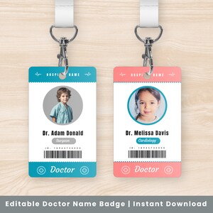 Kids Doctor Badge | Pretend Play Nurse Name Card - Etsy