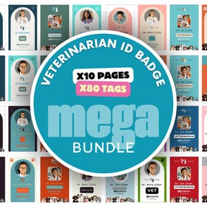 Printable Veterinarian Name Badge For Kids | Mega Bundle Vet ID Cards