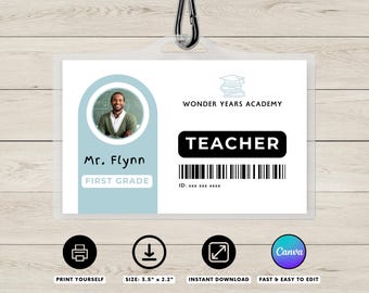 Teacher ID Card Template