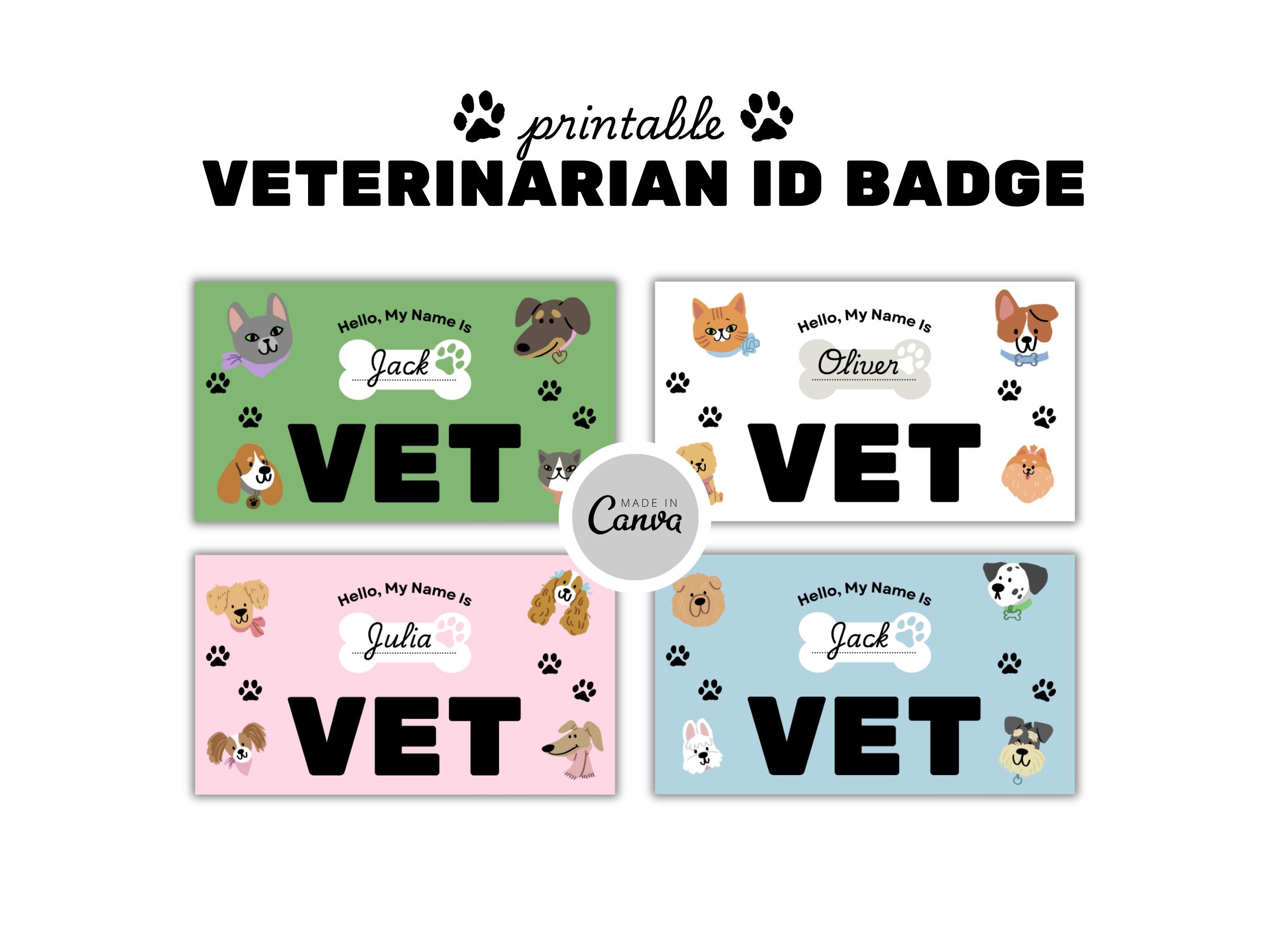 Printable Pet Vet Dress Up: Veterinarian Name Tags Etsy Printable Pet Vet Dress Up: Veterinarian Name Tags Etsy