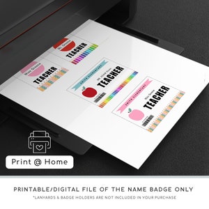 Pretend Play Teacher Name Badge Printable - Etsy