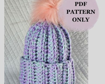 Modèle de bonnet pour nouveau-né au crochet PDF Télécharger (Bonnet pour nouveau-né) Bonnet pour nouveau-né adapté aux débutants