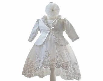 Vestido de bautismo para bebé, vestido de bebé, traje de bautismo, vestido de fiesta para niñas, vestido de cumpleaños de 3 a 6 meses, talla 62/68