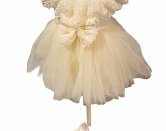 Baby christening dress+shoes+headband christening outfit party dress 3-piece beige gold 6-9 months size 74