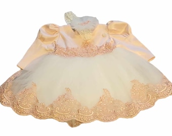 Robe de baptême bébé tenue de baptême robe de soirée fille robe d'anniversaire robe bébé 2 pièces 12 mois 1 an taille 80