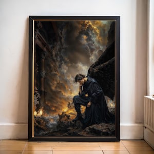 Lucifer Fallen Angel Dark Fantasy,  Instant Download Printable Home Decor