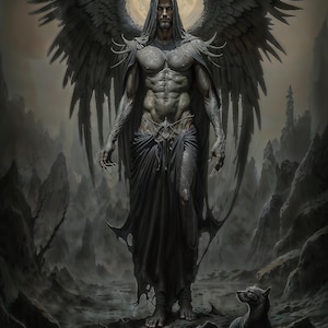 Lucifer,  Dark Fantasy Illustration,  Instant Download Printable Home Decor, T-shirt design