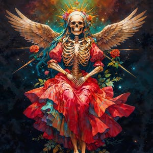 Santisima Muerte, Fantasy Illustration, Downloadable Art