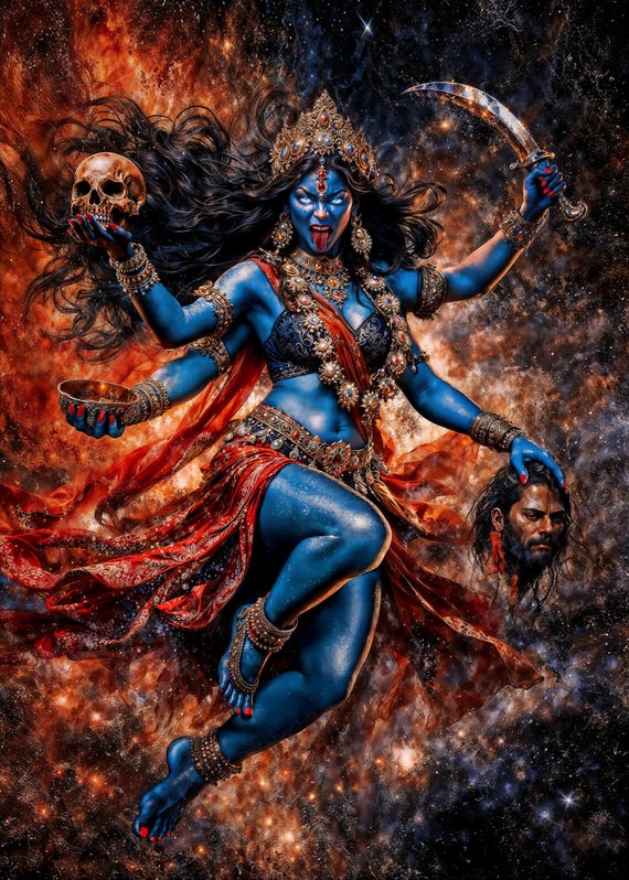 Breaker of Chains Goddess Kali, Fantasy Illustration, Instant