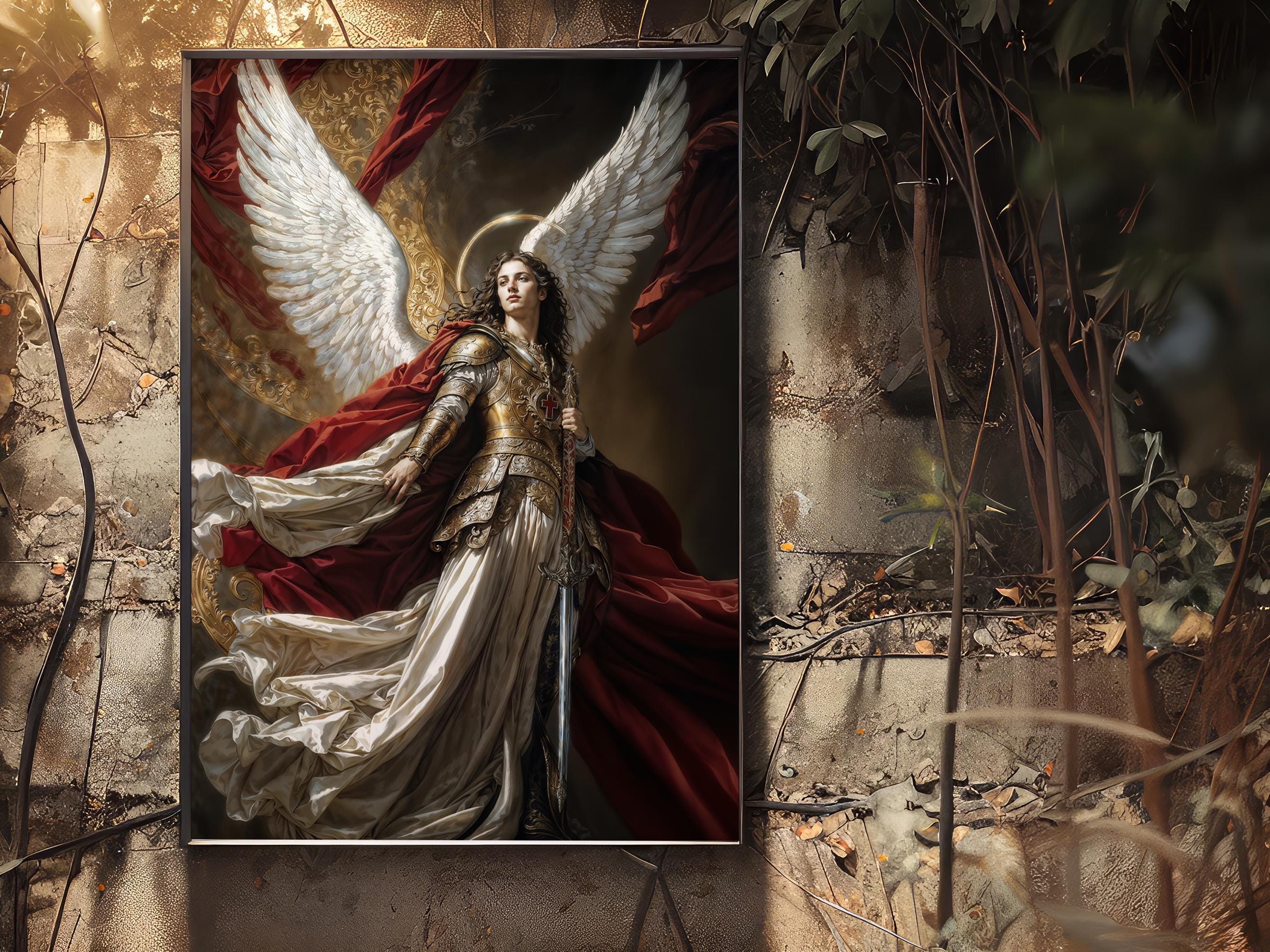 神聖な大天使ミカエル、ファンタジーイラスト、すぐにダウンロードして