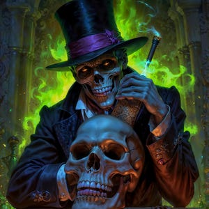 Baron Samedi, Dark Fantasy Illustration, Instant Download Printable Home Decor