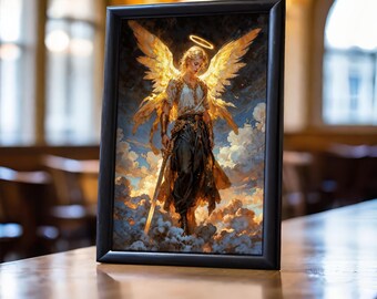 Archangel Azrael, Fantasy Illustration, Instant Download Printable