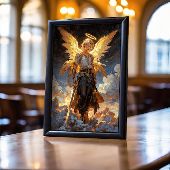 Archangel Azrael, Fantasy Illustration, Instant Download Printable