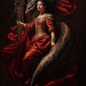 Renaissance Lilith, Dark Fantasy Illustration, Instant Download Printable Home Decor