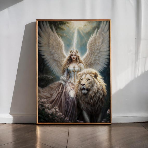 天界の大天使アリエル、ファンタジーイラスト、デジタルダウンロード