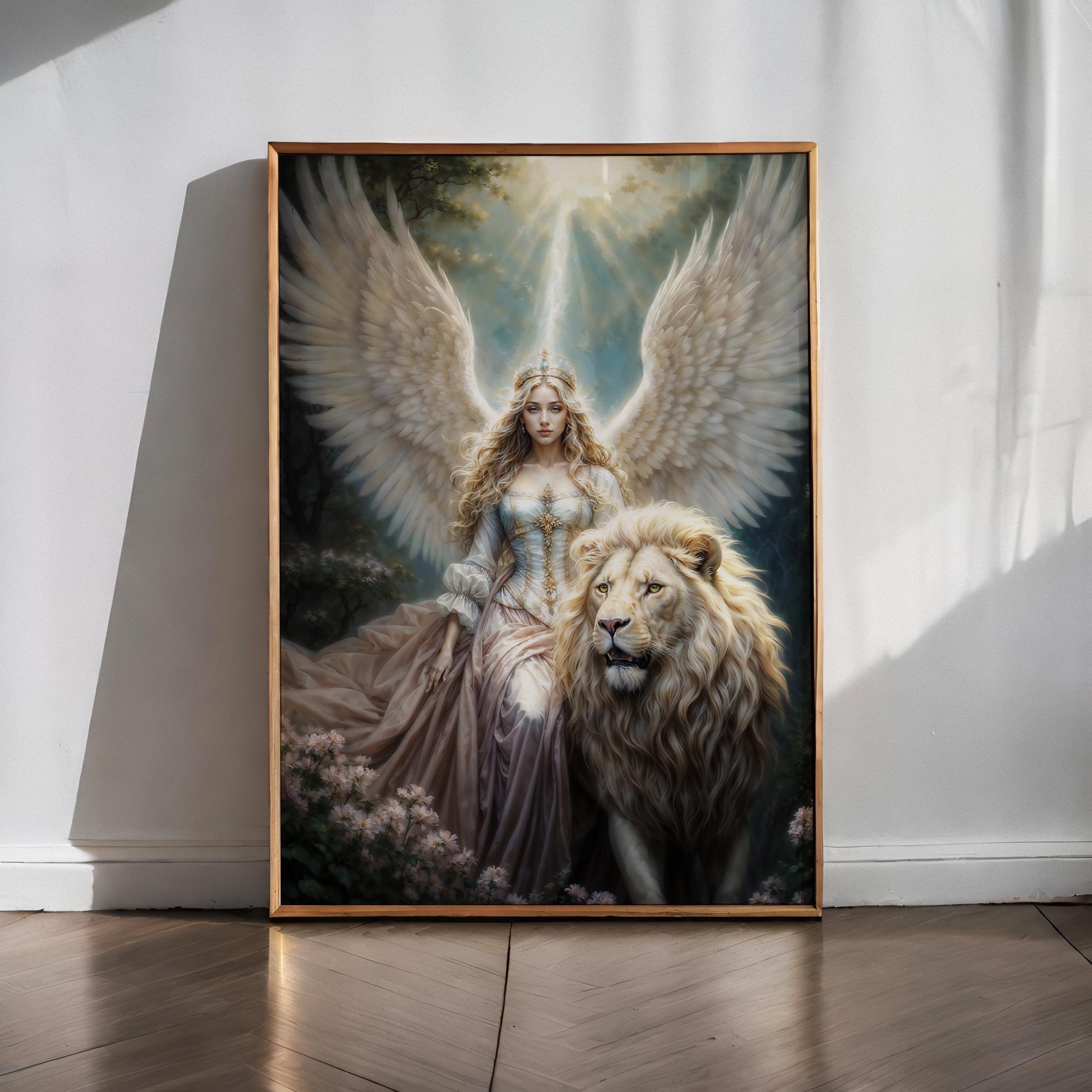 天界の大天使アリエル、ファンタジーイラスト、デジタルダウンロード