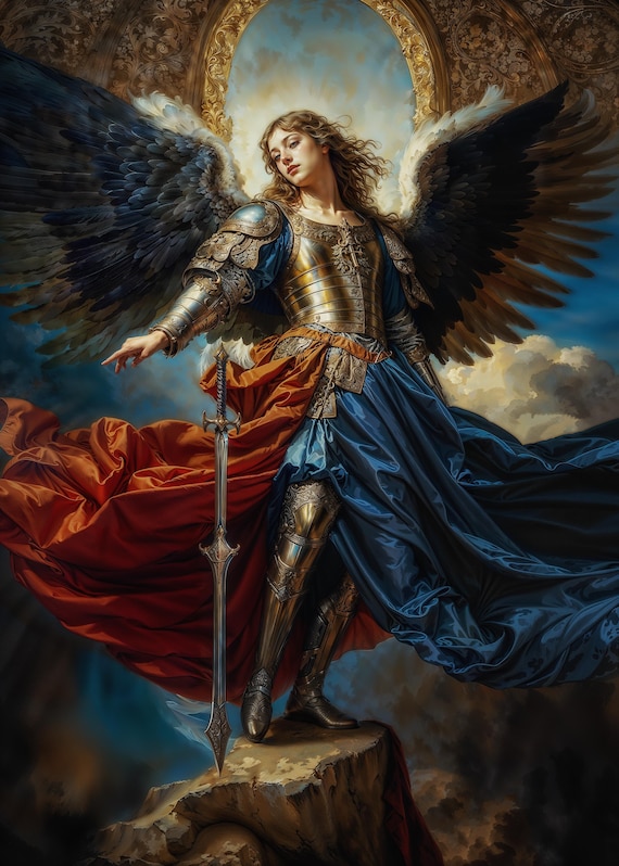 Archangel Gabriel, Fantasy Illustration, Instant Download