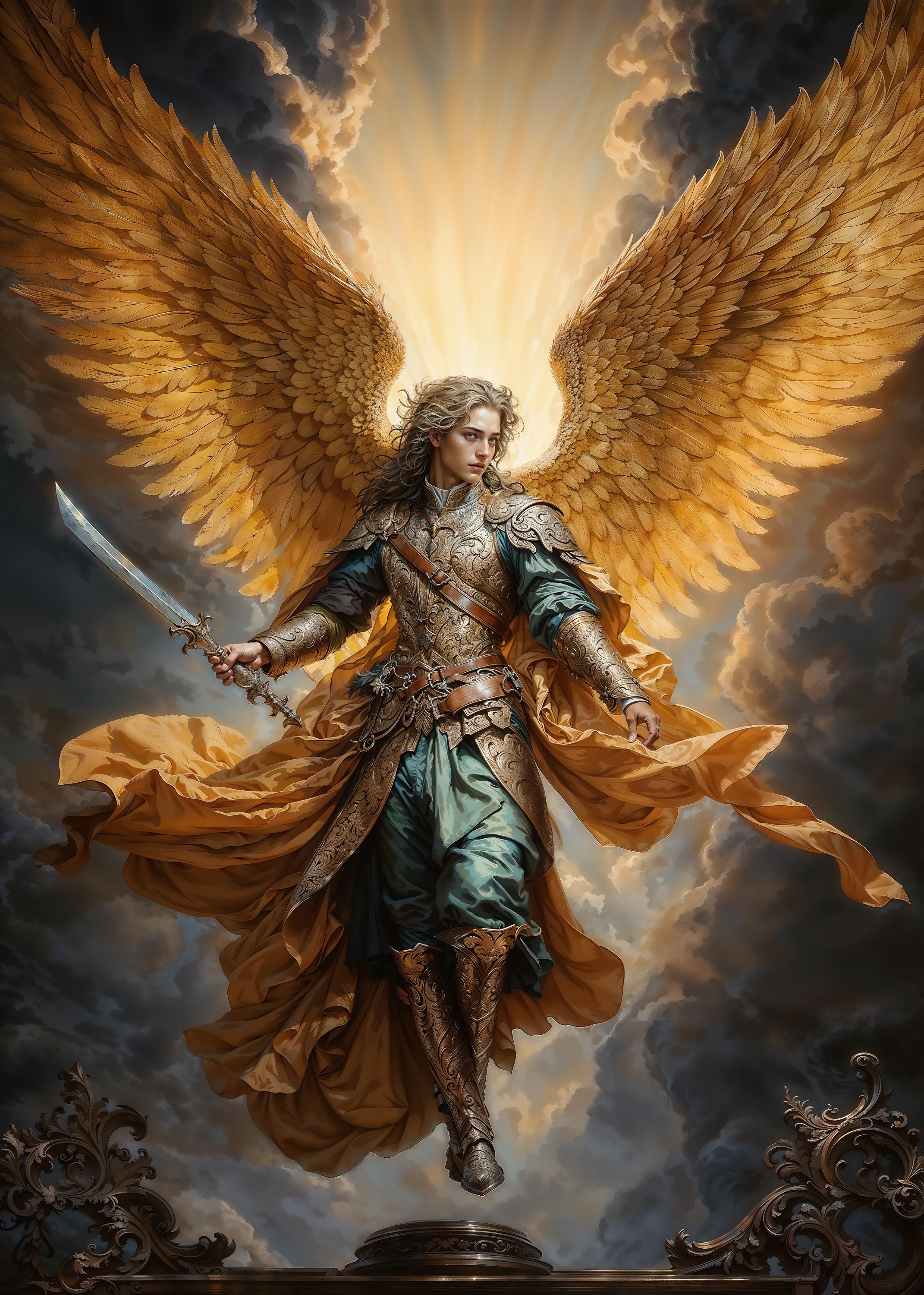 栄光の大天使ミカエル、ファンタジーイラスト、すぐにダウンロード