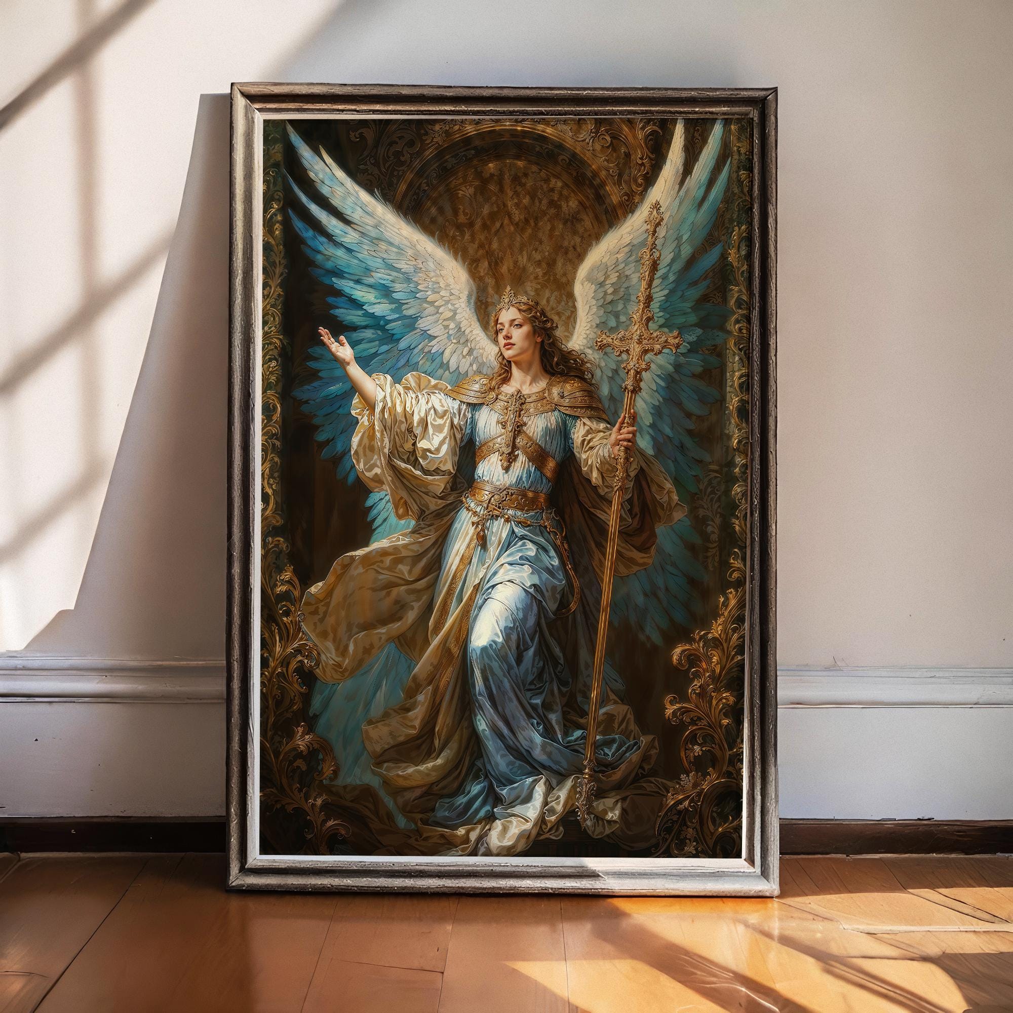 大天使ガブリエル、神の使者、ファンタジーイラスト、すぐに