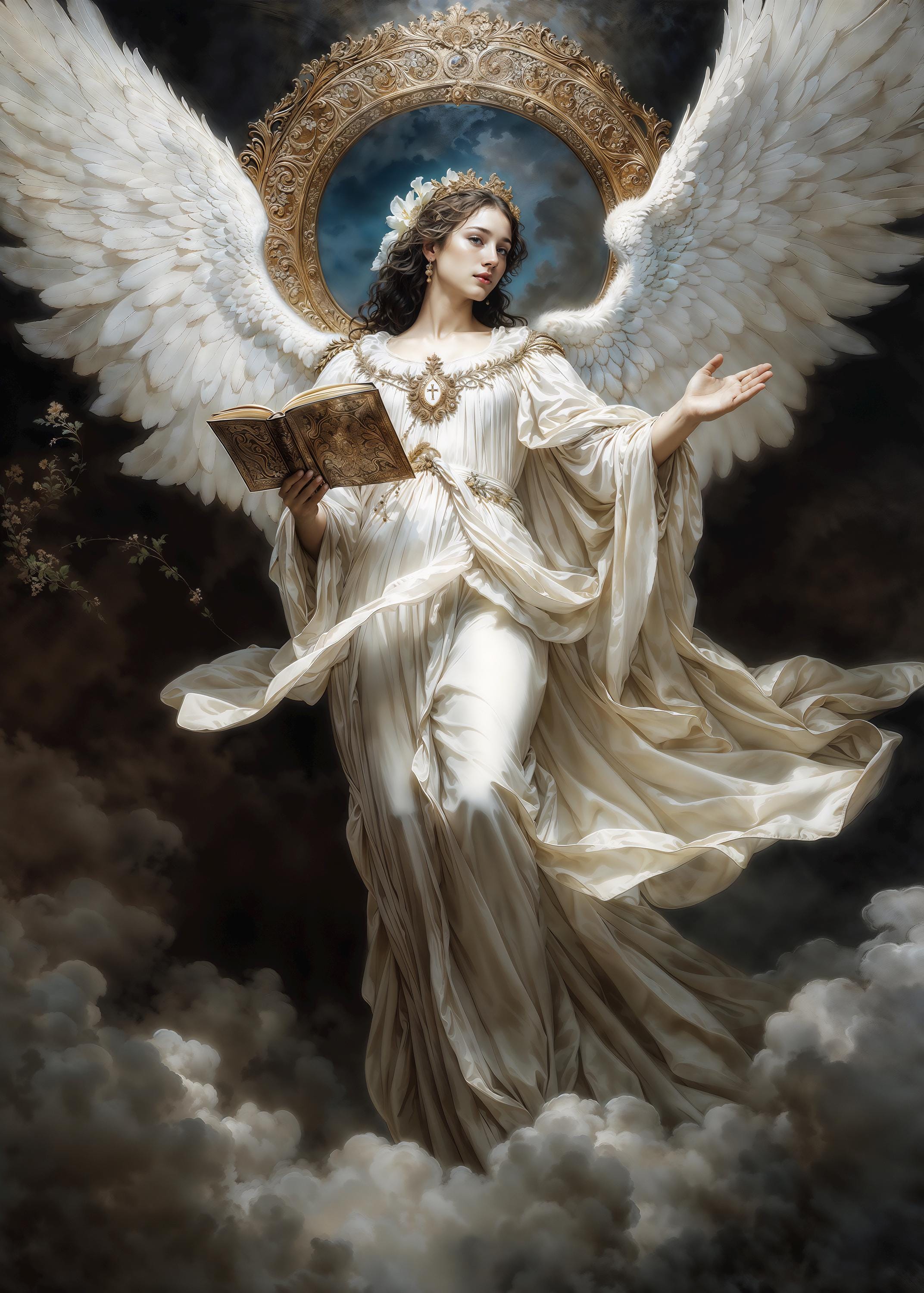 Archangel Uriel – the Light of God, Fantasy Illustration, Instant