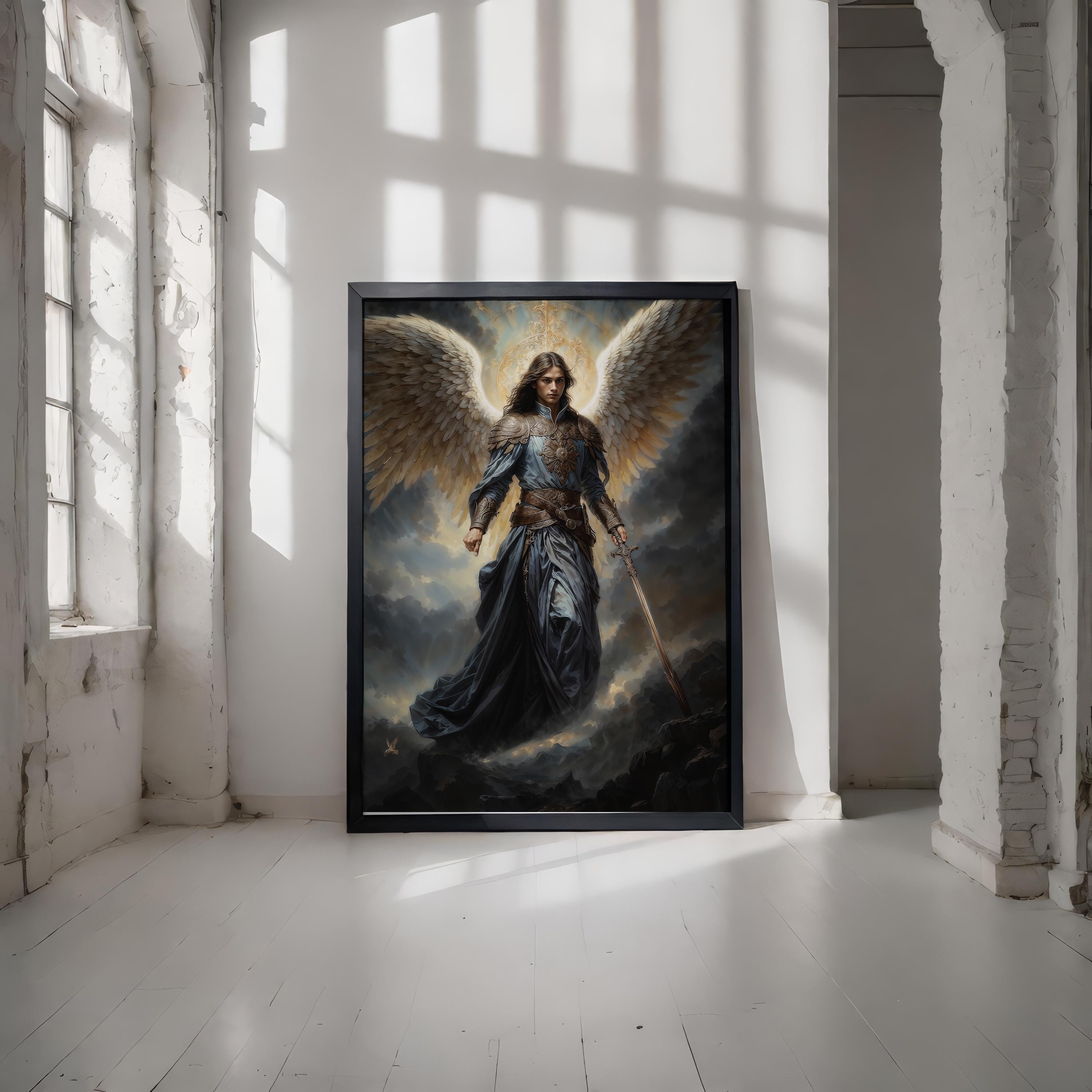 Archangel Azrael, Fantasy Illustration, Instant Download Printable