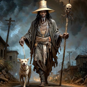 Papa Legba,  Fantasy Illustration, Instant Download Printable Home Decor