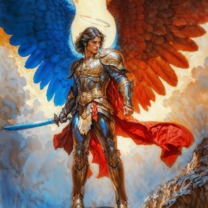 Archanioł Michał, Fantastyczna ilustracja Natychmiastowe pobieranie Wydrukuj Wystrój domu
