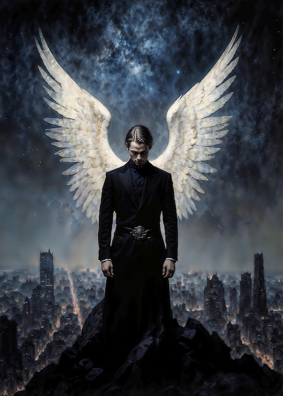 Archangel Azrael the Comforter, Fantasy Illustration, Instant