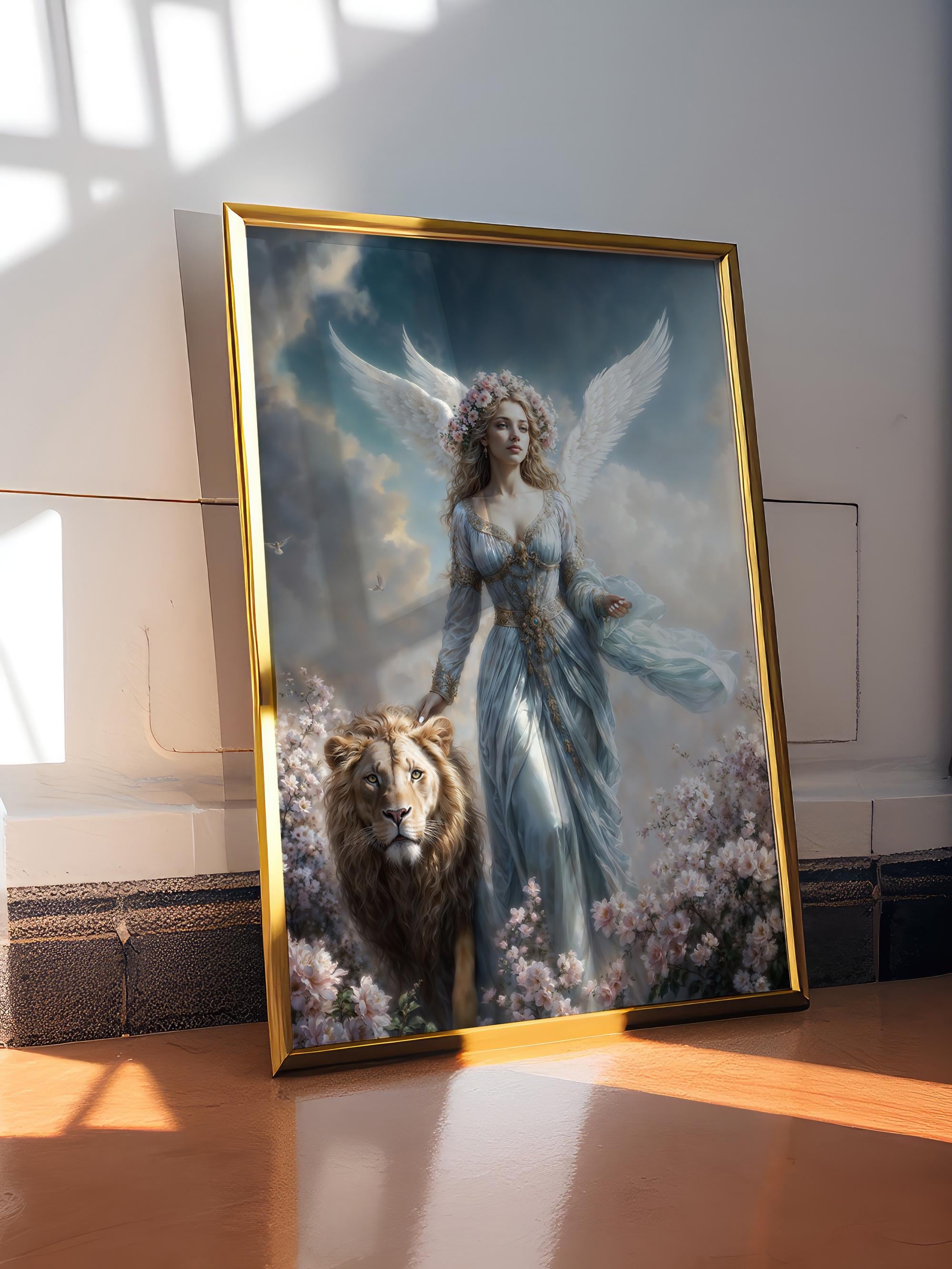 The Lion of God Archangel Ariel , Dark Fantasy Illustration - Etsy
