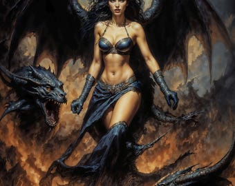 Lilith Dark Fantasy Art Print: Daughter of Midnight Gothic Illustration (Digital Download)