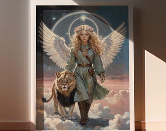 Ariel, Archangel of Natura 1枚 Archangel of Nature Ariel, Fantasy Illustration, Instant Download