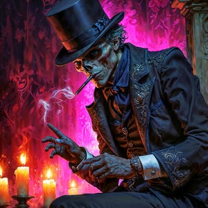 Baron Samedi, Dark Fantasy illustration,  Instant Download Printable Home Decor