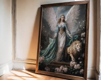 Gorgeous Archangel Ariel, Angel of Nature, Fantasy Illustration
