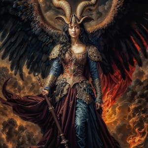 Queen Lilith, Fantasy Illustration Artwork: Digital Download