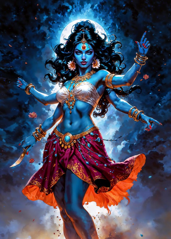 Goddess Kali, Dark Fantasy Illustration, Instant Download