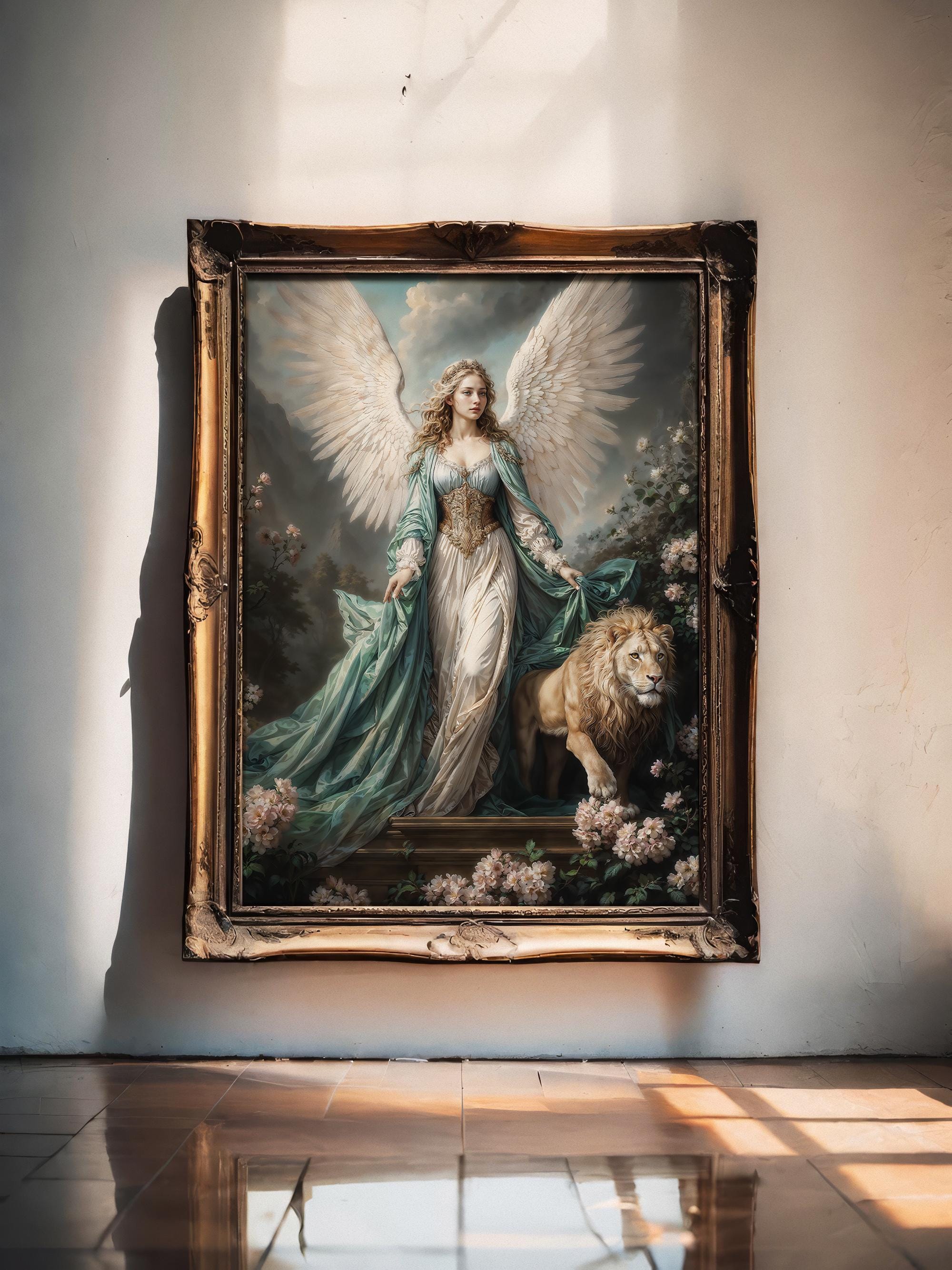 Gorgeous Archangel Ariel, Angel of Nature, Fantasy Illustration